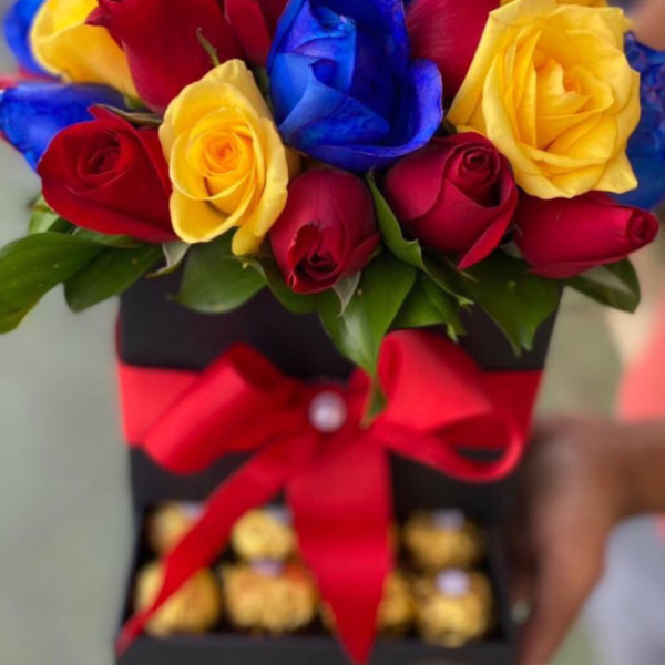 Caixa Box Personalizada - Rosas Variadas